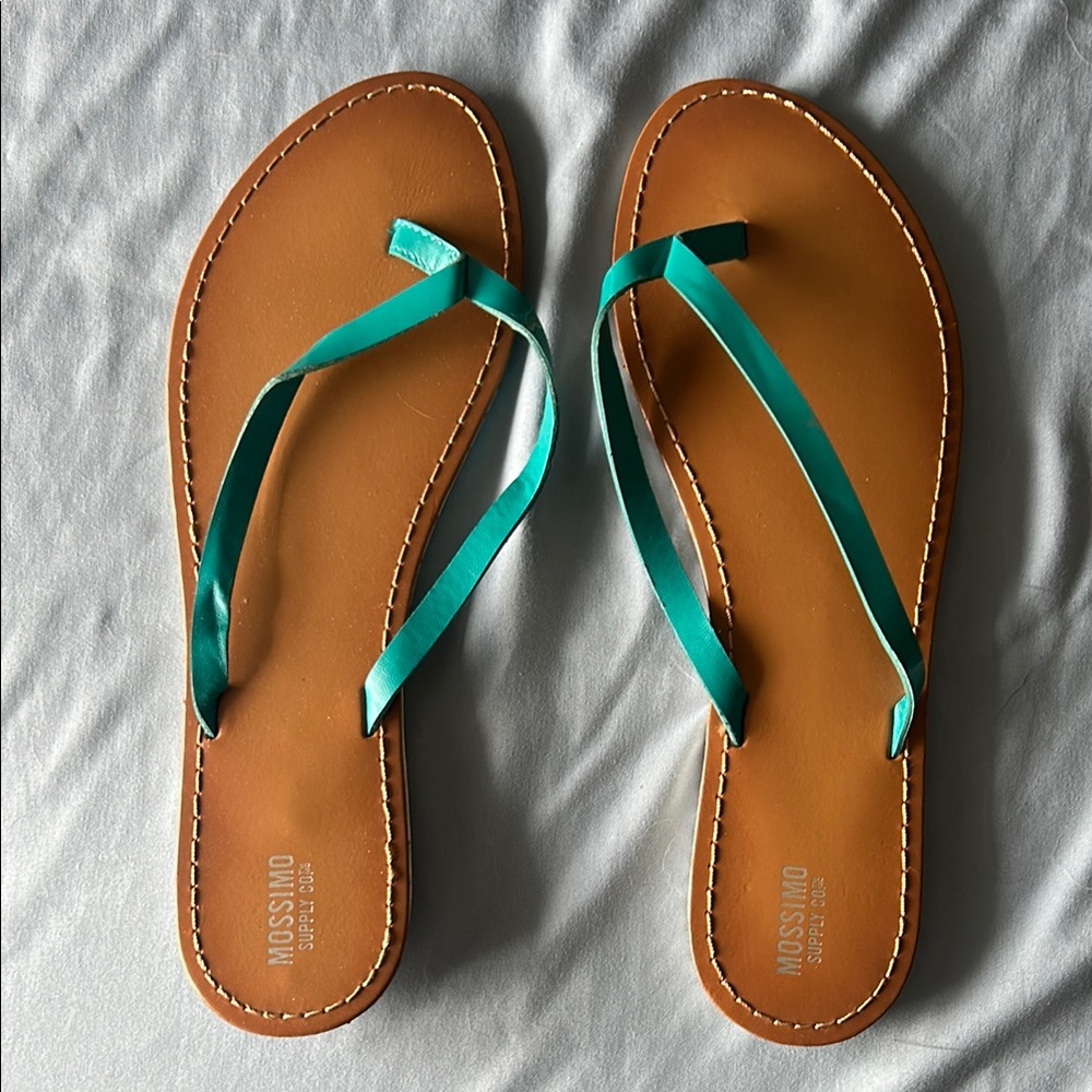 Mossimo Supply Co. Women's Tan and Teal Sandals